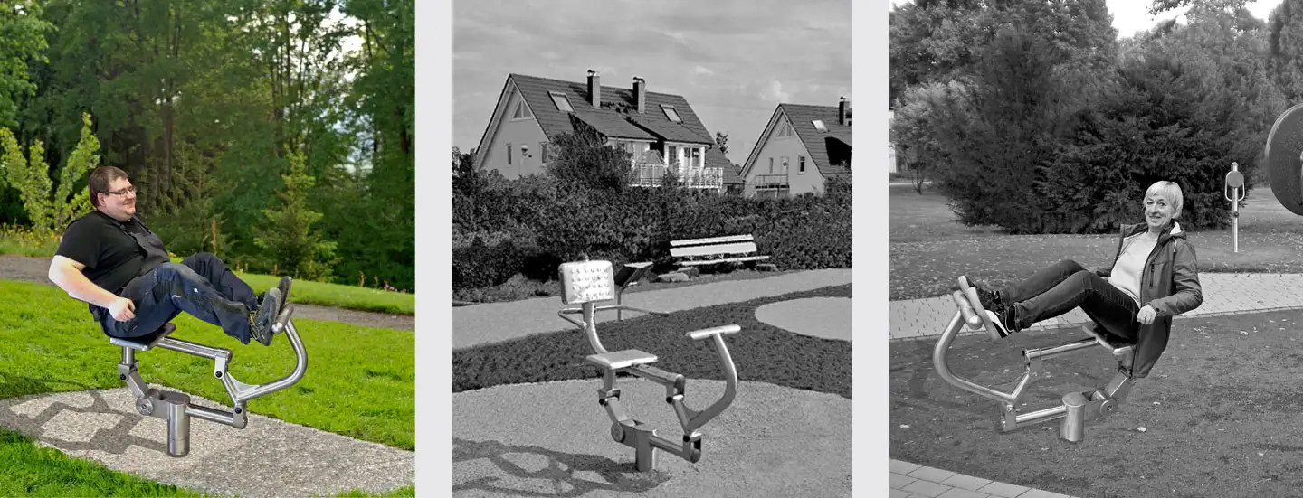 trainierender Mann, Fitnessgerät Beinpresse, trainierende Frau