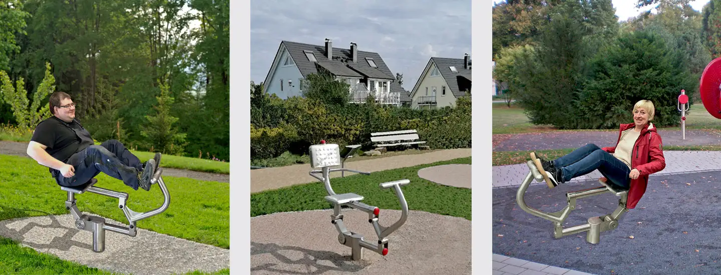 trainierender Mann, Fitnessgerät Beinpresse, trainierende Frau