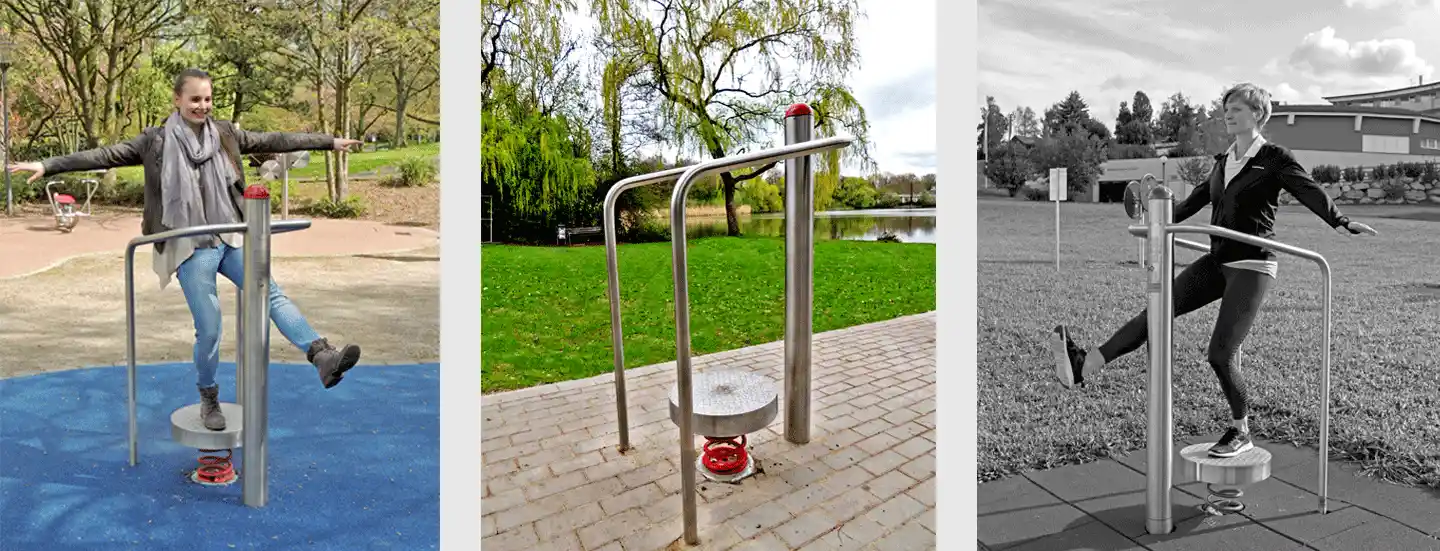 trainierende Frau, Fitnessgerät Gleichgewichtstrainer, trainierende Frau 
